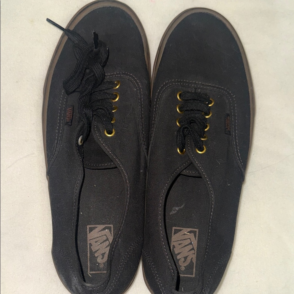Vans Men's Black Sneakers with Gold Eyelets - Picture 6 of 6